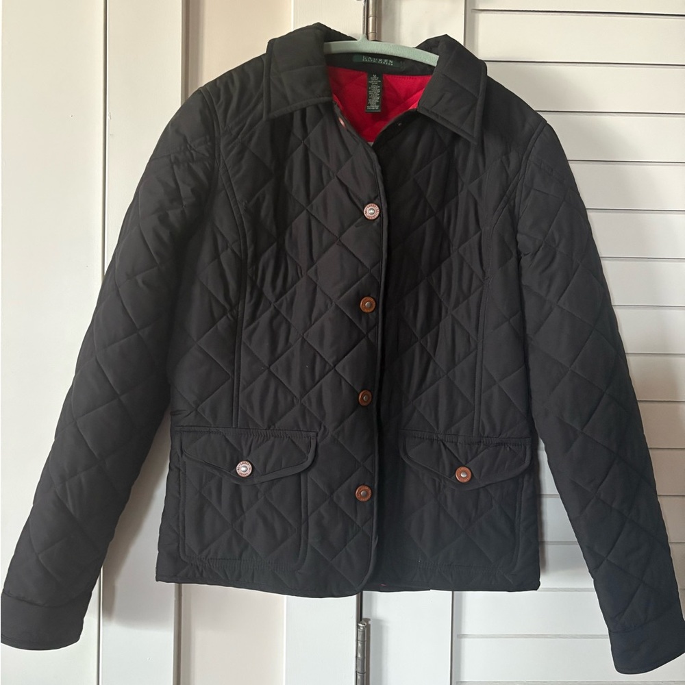 Ralph Lauren Black Quilted Jacket Ladies size M
